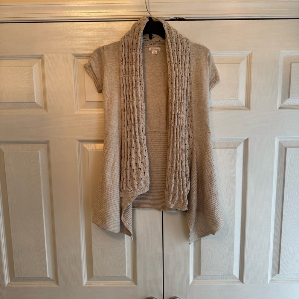 Xhilaration Light Tan Open-Front Cardigan